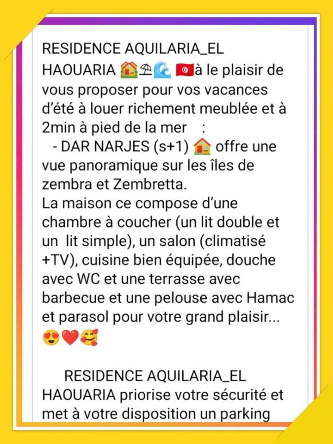 Residence Aquilaria Dar Narjes El Haouaria Exteriér fotografie